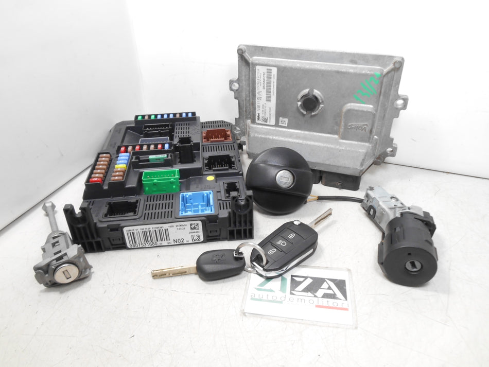 Kit Chiave ECU Peugeot 208 1.2 60kw 82cv HM01 2014 9805895780 9807531680
