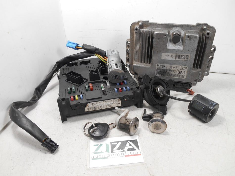 Kit Chiave ECU Peugeot 206 1.4 HDI 50kw 68cv 8HX 2004 9655919780 0281011784