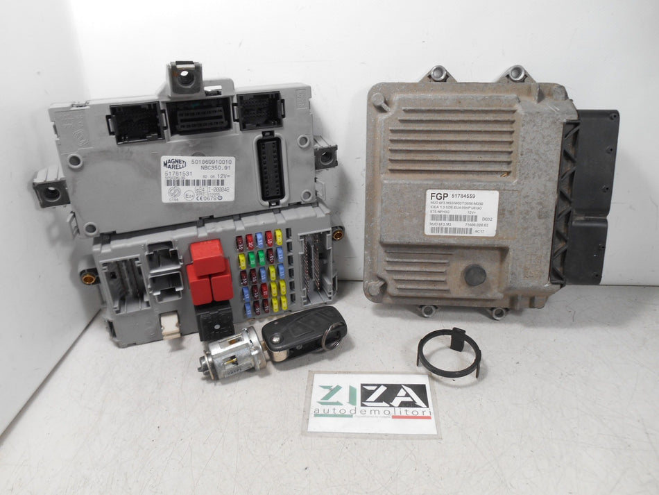 Kit Chiave ECU Lancia Musa 1.3 Mjet 66kw 90cv 199A3000 2007 51784559 MJD6F3M3