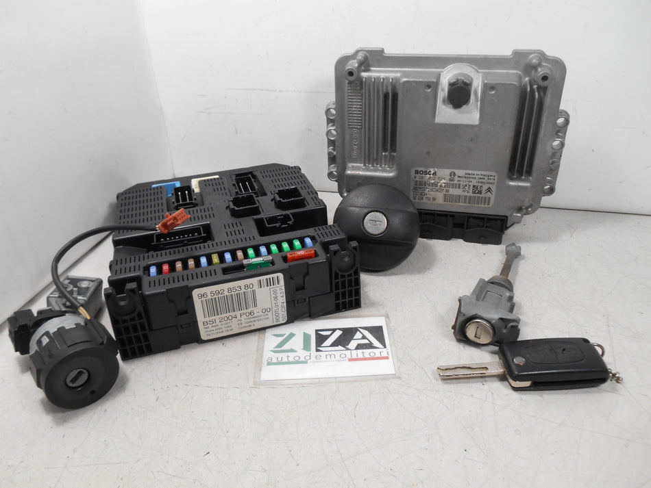 Kit Chiave ECU Peugeot 207 1.4 HDI 50kw 8HZ 2007 9663475880 9659285380