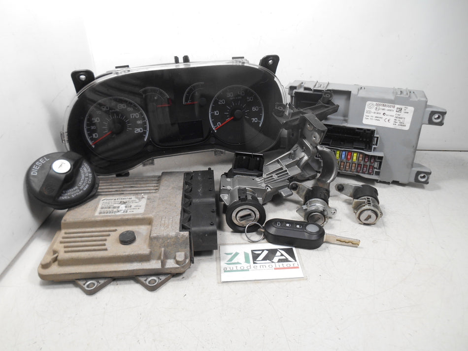 Kit Chiave ECU Fiat Doblò II 1.3 Mjet 66kw 90cv 199A3000 2010 51880748 518855310