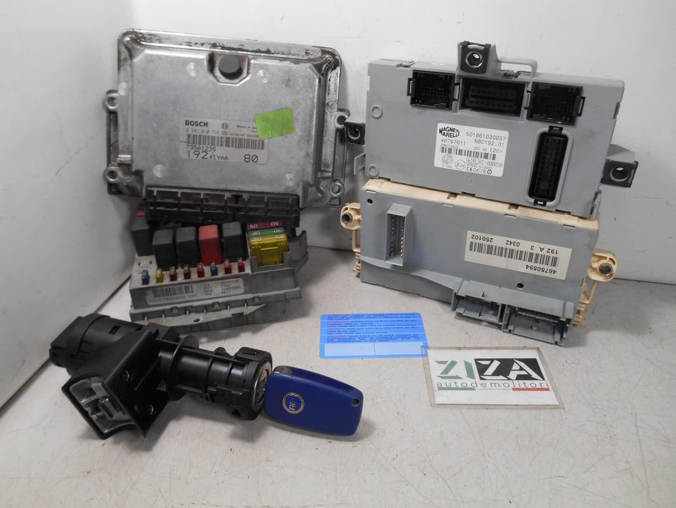 Kit Chiave ECU Fiat Stilo 1.9 JTD 59kw 80cv 192A3000 2002 0281010738 73501236