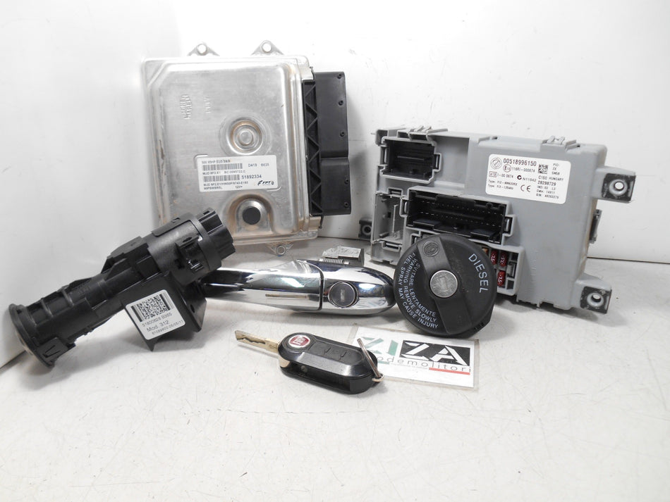 Kit Chiave ECU Fiat 500 312 1.3 Mjet 70kw 95cv 199B1000 2011 51892334