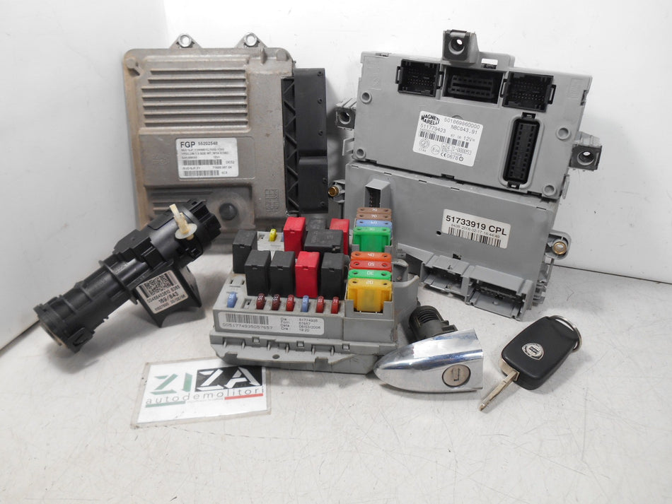 Kit Chiave ECU Lancia Ypsilon 843 1.3 Mjet 51kw 69cv 188A9000 2006 55202548