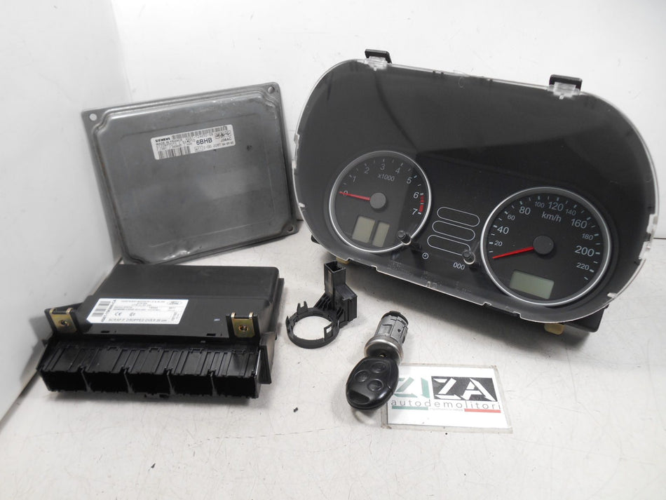 Kit Chiave ECU Ford Fiesta V 1.2 16V 55kw 75cv FUJA 2005 4S6112A650SB