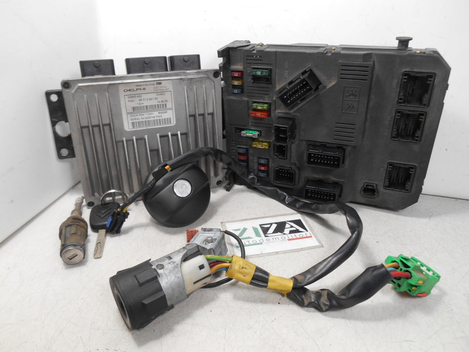 Kit Chiave ECU Citroen C3 I 1.4 66kw 90cv 8HY 2003 9651399180 9632897680