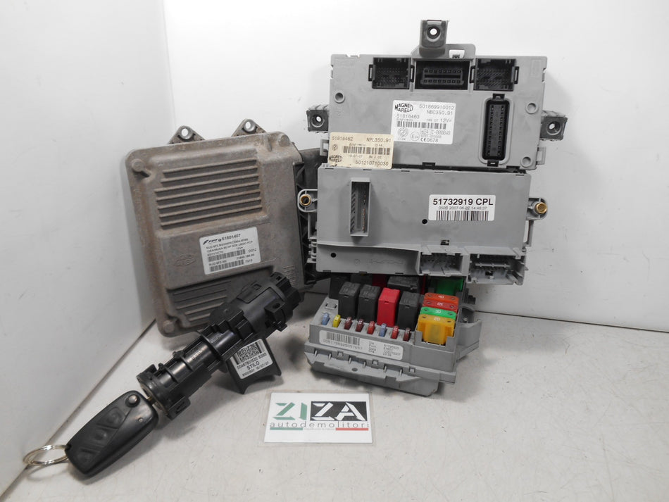 Kit Chiave ECU Lancia Musa I 1.3 Mjet 90cv 199A3000 2007 51801407 MJD6F3.M3