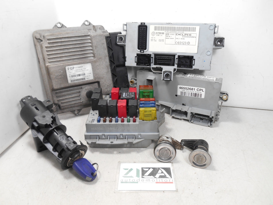 Kit Chiave ECU Fiat Punto 188 Res. 1.3 Mjet 70cv 188A9000 2004 55186608 51735169