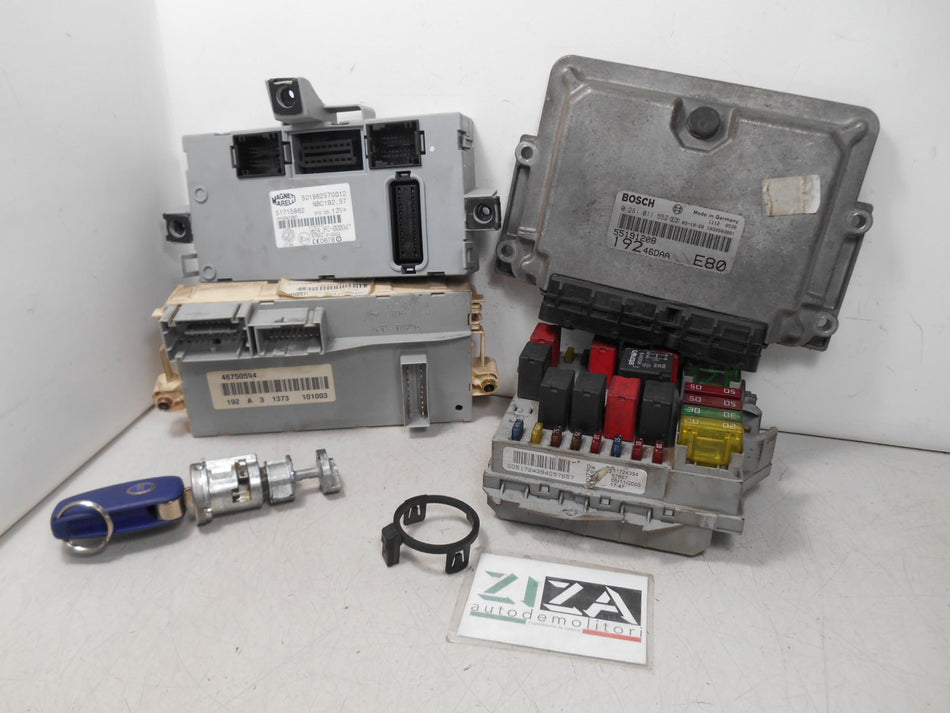 Kit Chiave ECU Fiat Stilo SW 1.9 JTD 59kw 80cv 192A3000 2003 55191208 0281011552