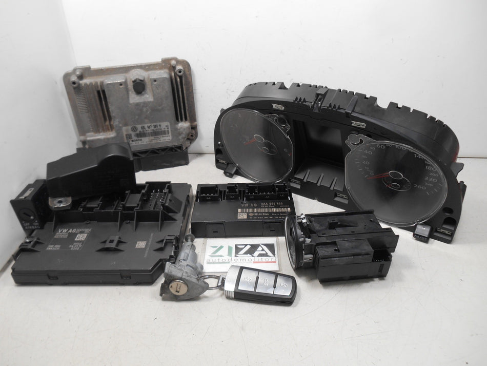 Kit Chiave ECU VW Passat B7 SW 2.0 TDI 140cv CFF 2012 03L907309N 3AA937087A