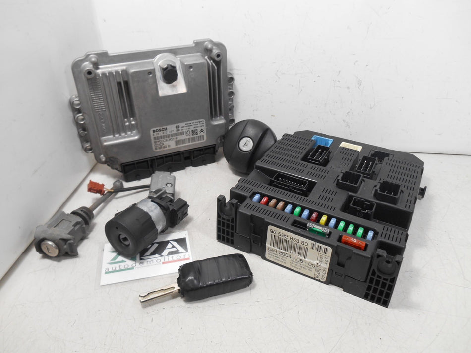 Kit Chiave ECU Peugeot 207 1.6 HDI 90cv 9HX 2007 9663786380 9659285380