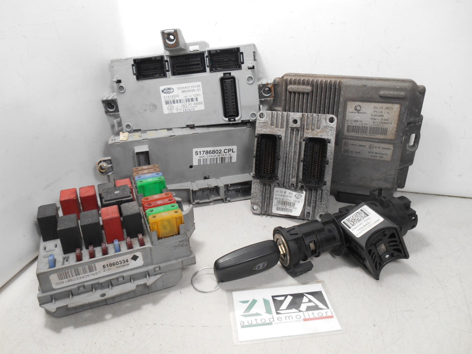 Kit Chiave ECU Lancia Ypsilon 843 1.4 B/GPL 57kw 350A1000 2009 51798644