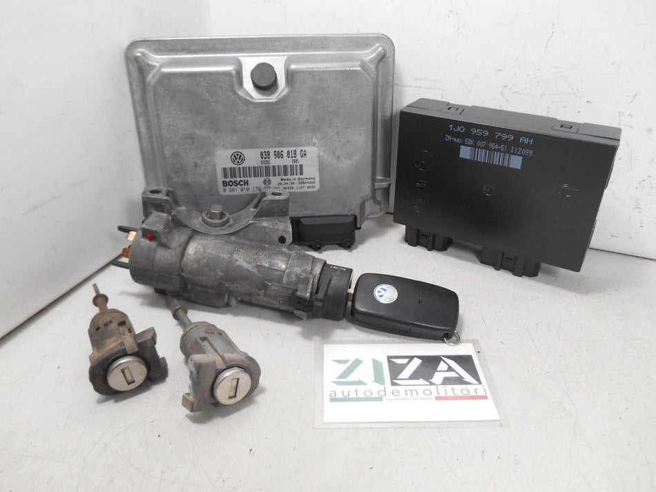 Kit Chiave ECU VW Passat 3B 1.9 TDI 81kw 110cv AFN 1999 038906018GA 1J0959799AH