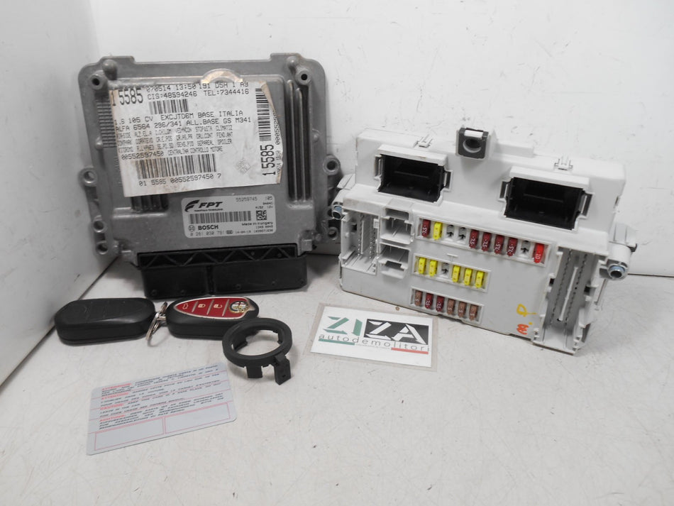 Kit Chiave ECU Alfa Giulietta 1.6 JTDM 105cv 940A3000 2014 55259745 0281030791