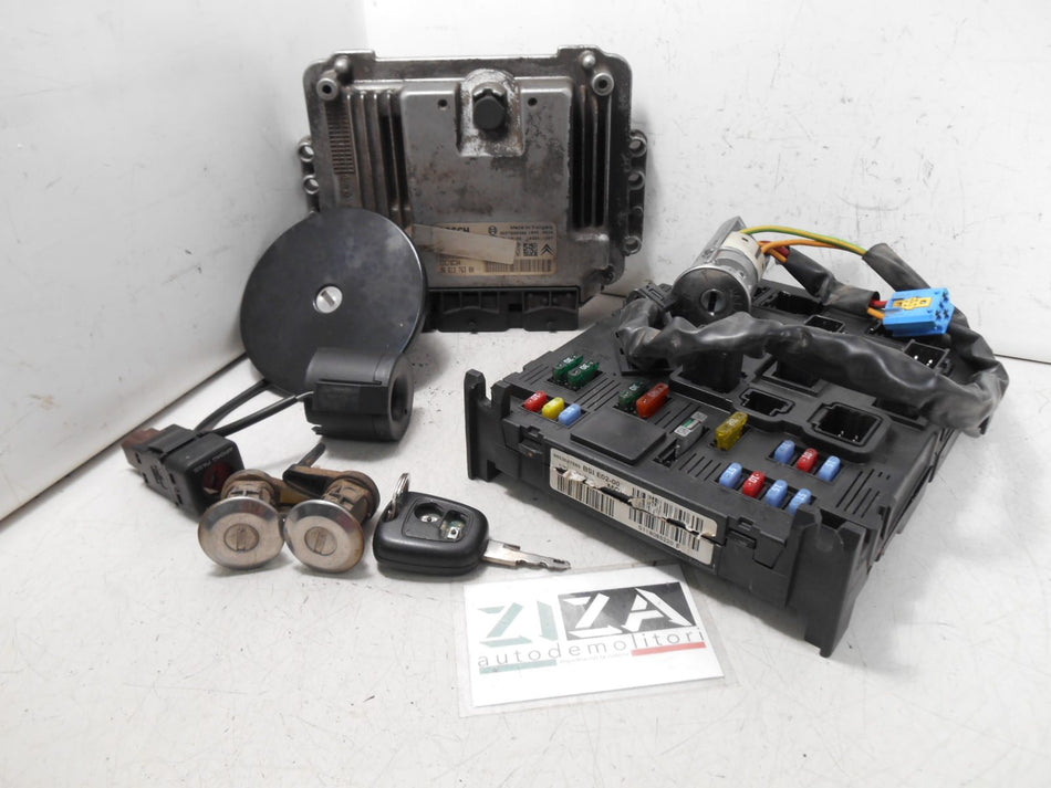 Kit Chiave ECU Peugeot 206 1.4 HDI 50kw 68cv 8HX 2006 9661376380 9653667680
