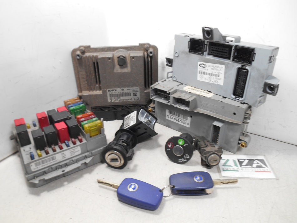 Kit Chiave ECU Fiat Idea 1.9 Mjet 100cv 188B2000 2004 55191928 0281011514
