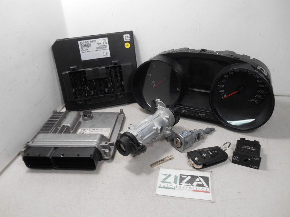 Kit Chiave ECU VW Polo 6C 1.4 TDI 75cv CUS 2016 04B907445 6C0937087C
