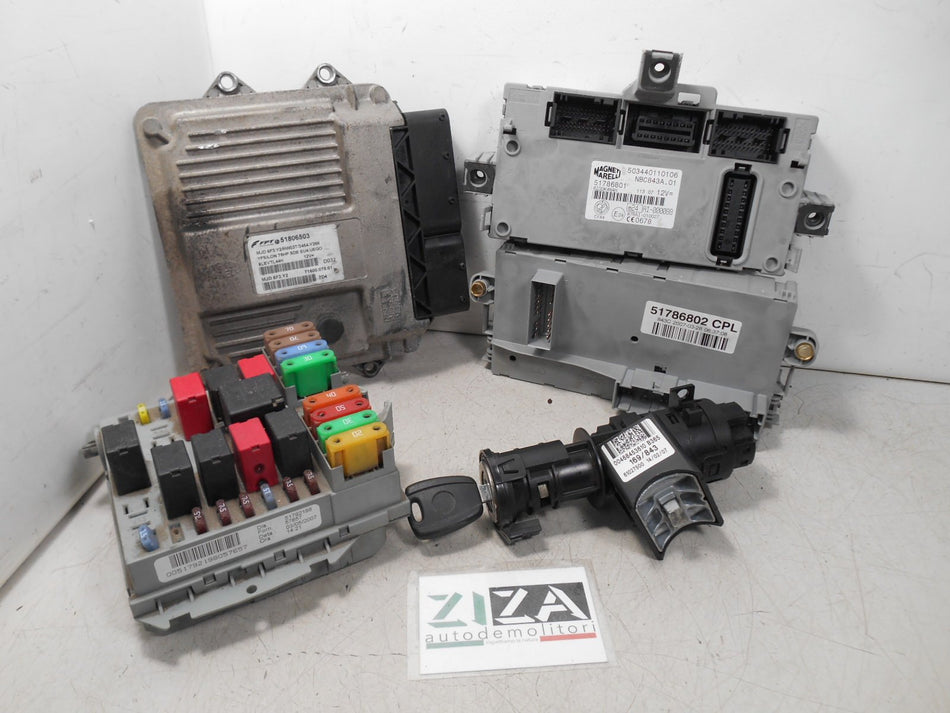 Kit Chiave ECU Lancia Ypsilon 843 1.3 Mjet 55kw 199A2000 2007 51806503 51786801
