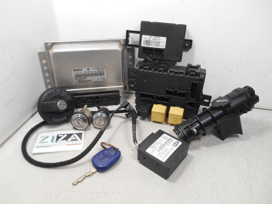 Kit Chiave ECU Fiat Multipla II 1.9 JTD 85kw 116cv 186A8000 2005 55189028 0281011505