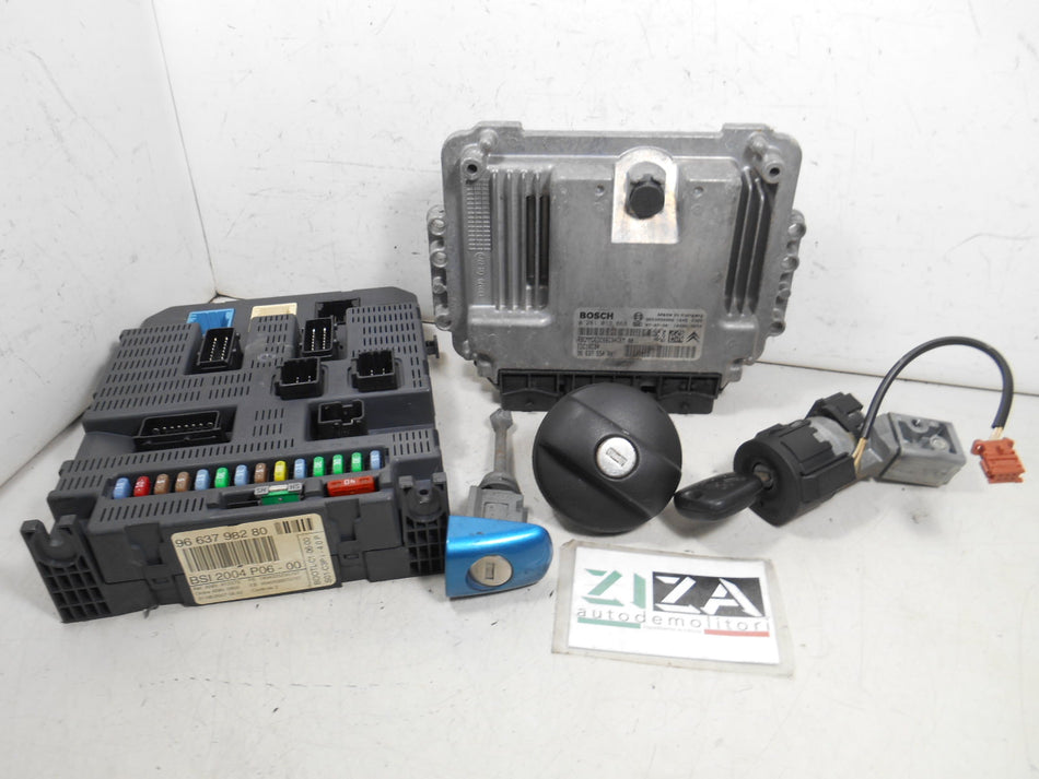 Kit Chiave ECU Peugeot 207 1.6 HDI 66,2kw 90cv 9HX 2007 9663755480