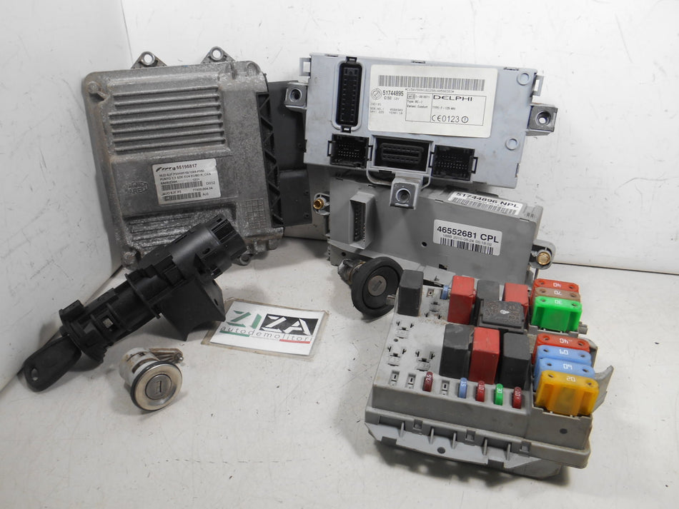 Kit Chiave ECU Fiat Punto 188 Res 1.3 Mjet 70cv 188A9000 2010 55195817 MJD6JF.P3