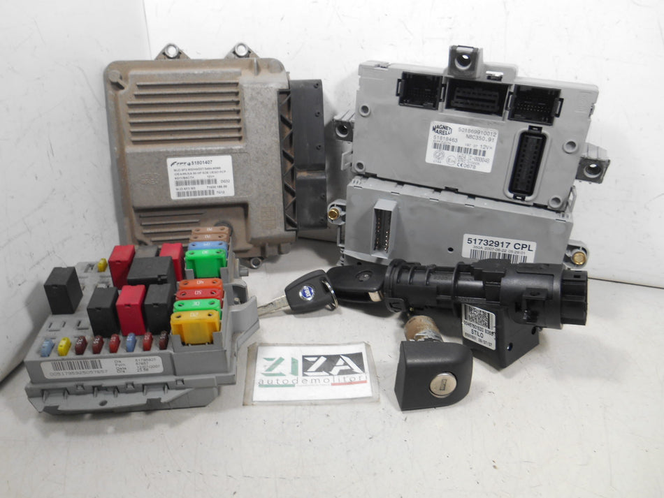 Kit Chiave ECU Fiat Idea 1.3 Mjet 90cv 199A3000 2007 51801407 MJD6F3.M3