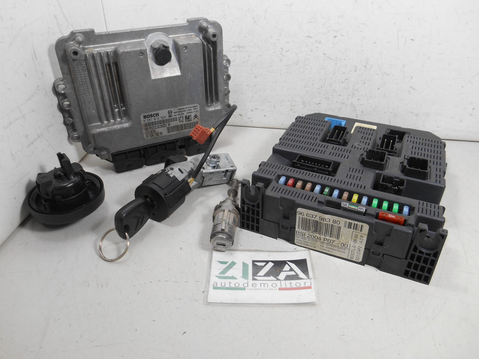 Kit Chiave ECU Citroen C3 Pluriel 1.4 HDI 50kw 68cv 8HZ 2008 9663475580 9663798380