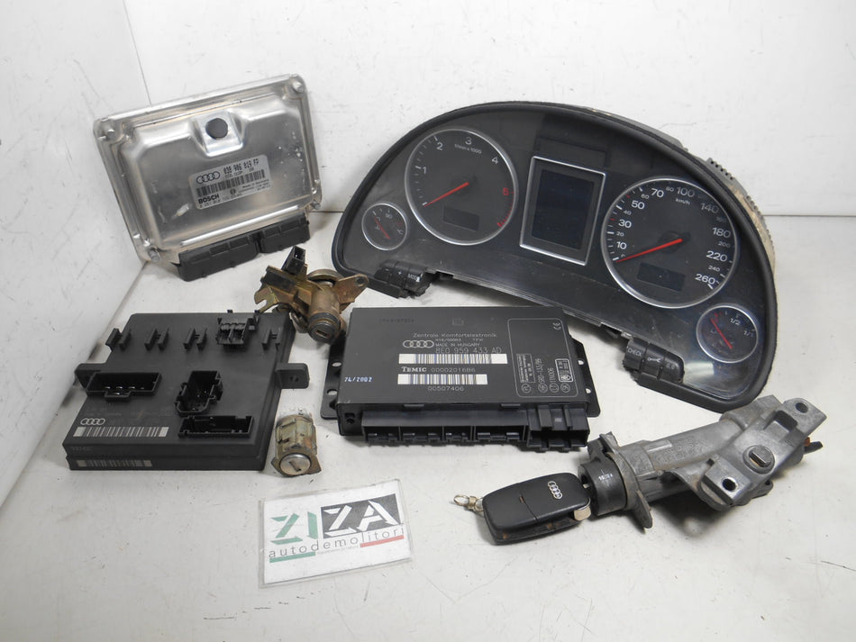 Kit Chiave ECU Audi A4 B6 1.9 130cv AWX 2002 038906019FP 0281010729