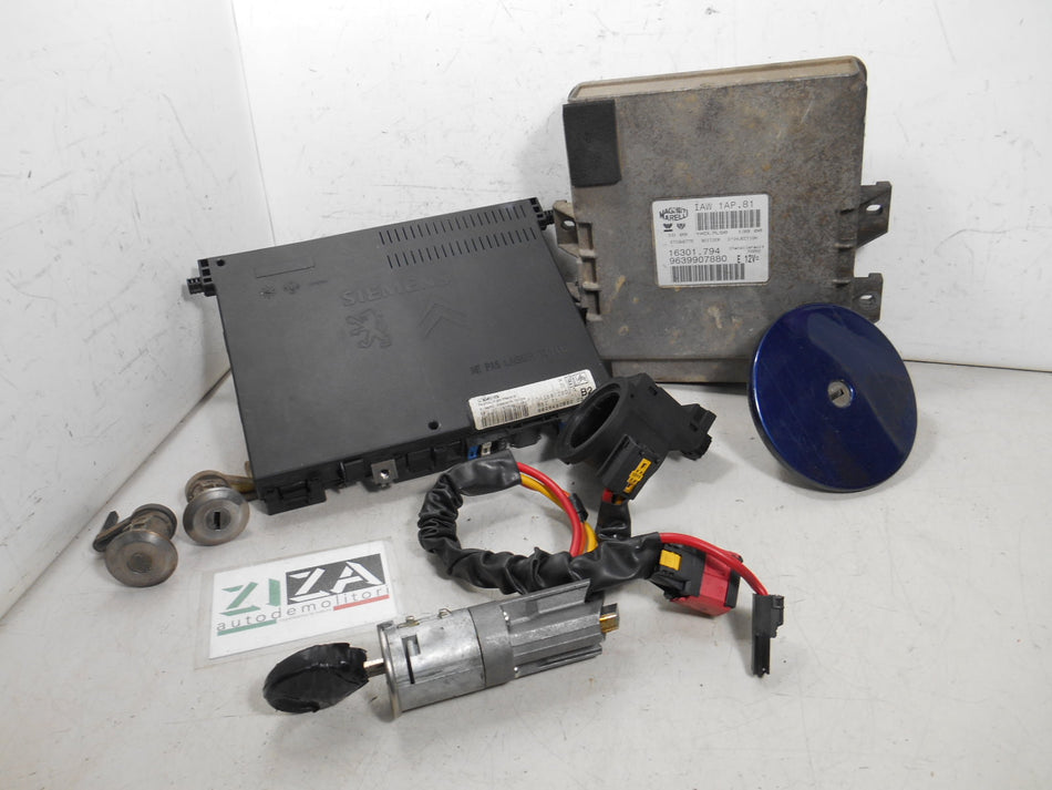 Kit Chiave ECU Peugeot 206 1.4 55kw 75cv KFX 2000 9639907880 IAW1AP.81