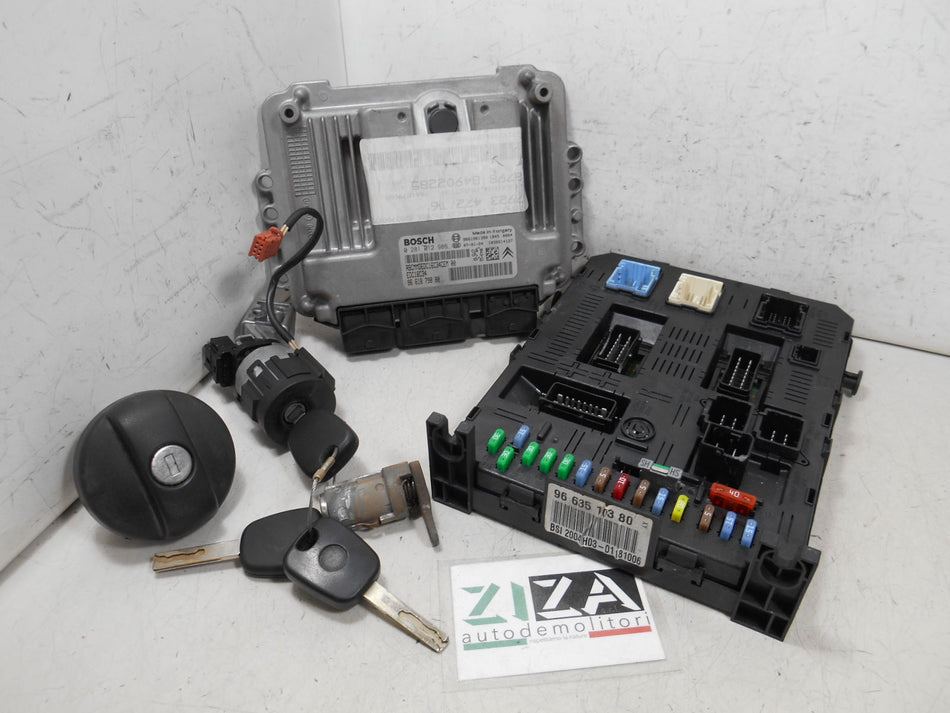 Kit Chiave ECU Peugeot 307 SW 1.6 HDI 90cv 9HV 2007 9661879880 0281012986