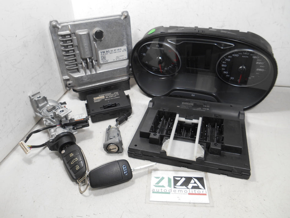 Kit Chiave ECU Audi A3 8V Sedan 1.6 TDI 110cv CXX 2016 04L907445B 5Q0937084CJ