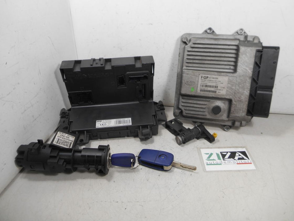 Kit Chiave ECU Fiat Panda 169 1.3 Mjet 51kw 69cv 188A8000 2004 55196359 MJD6JF.S3