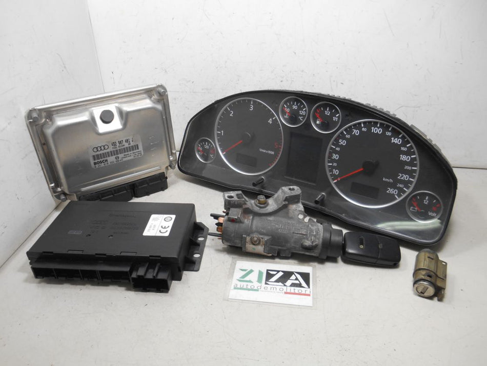 Kit Chiave ECU Audi A6 C5 2.5 132kw 180cv AKE 2002 4B2907401J 0281010822