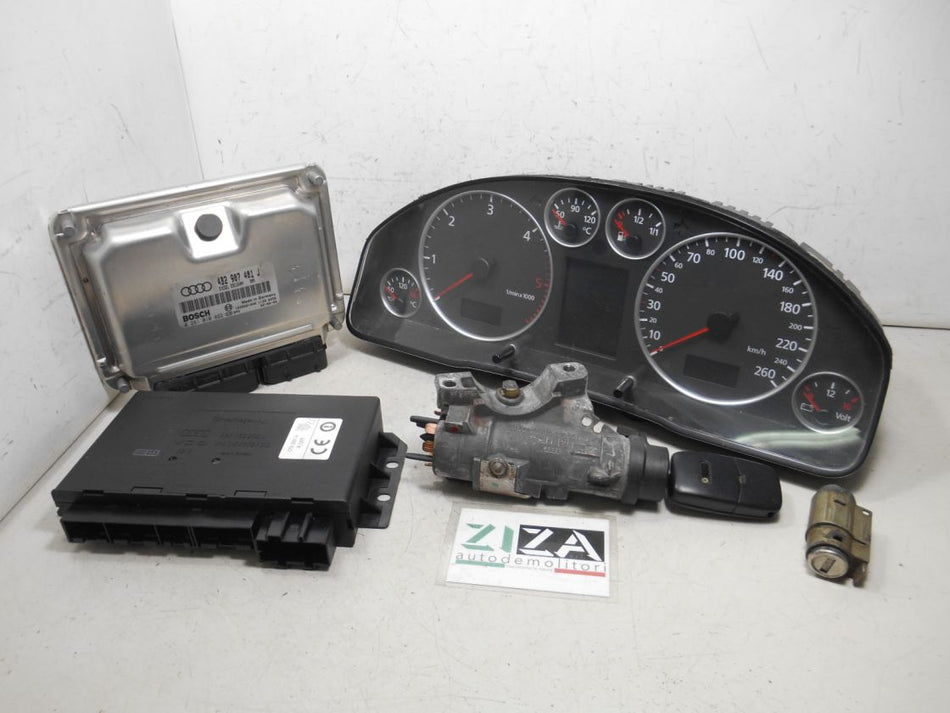 Kit Chiave ECU Audi A6 C5 2.5 132kw 180cv AKE 2002 4B2907401J 0281010822