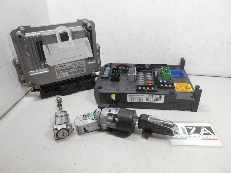 Kit Chiave ECU Citroen C4 II 1.6 HDI 68kw 92cv 9HP 2011 9675682180 0281017335