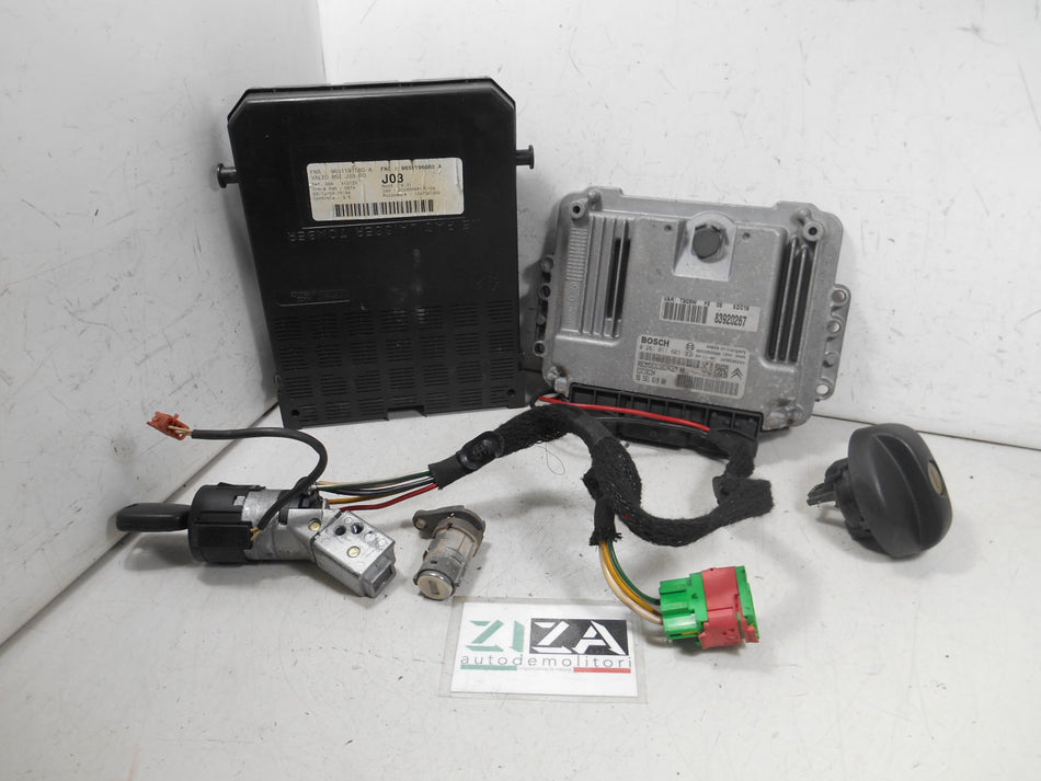 Kit Chiave ECU Peugeot 307 1.6 HDI 80kw 9HZ 2005 9656161980 0281011803