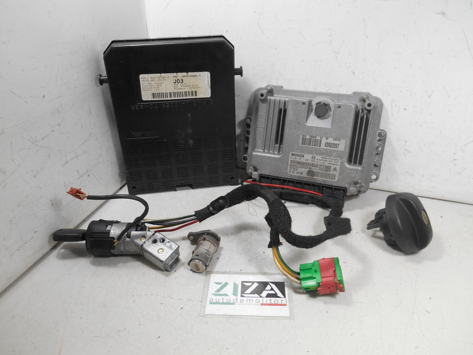 Kit Chiave ECU Peugeot 307 1.6 HDI 80kw 9HZ 2005 9656161980 0281011803
