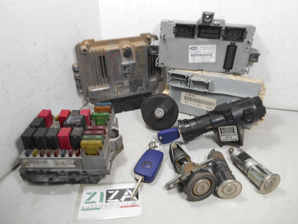 Kit Chiave ECU Fiat Stilo SW 1.9 Mjet 120cv 192A8000 2006 55204761 0281012862