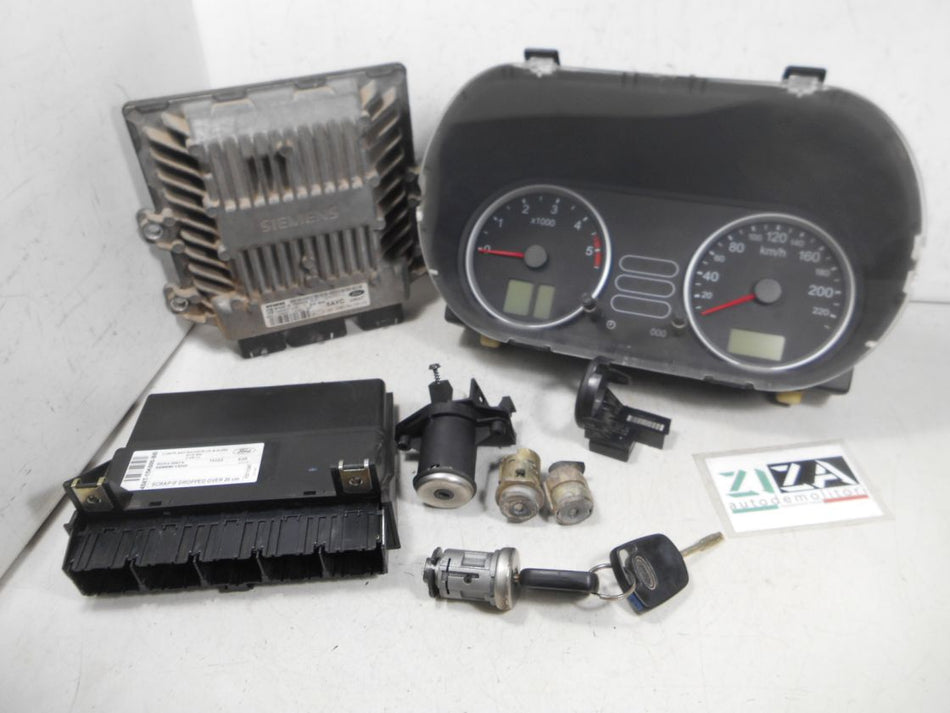 Kit Chiave ECU Ford Fiesta V 1.4 50kw F6JA 2005 3S61-12A650-LC 4S6T-15K600-BB