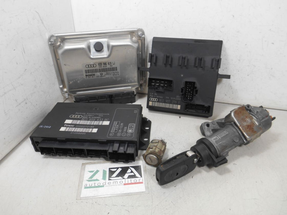 Kit Chiave ECU Audi A4 B6 SW 1.9 130cv AVF 2003 038906019LJ 0281011222
