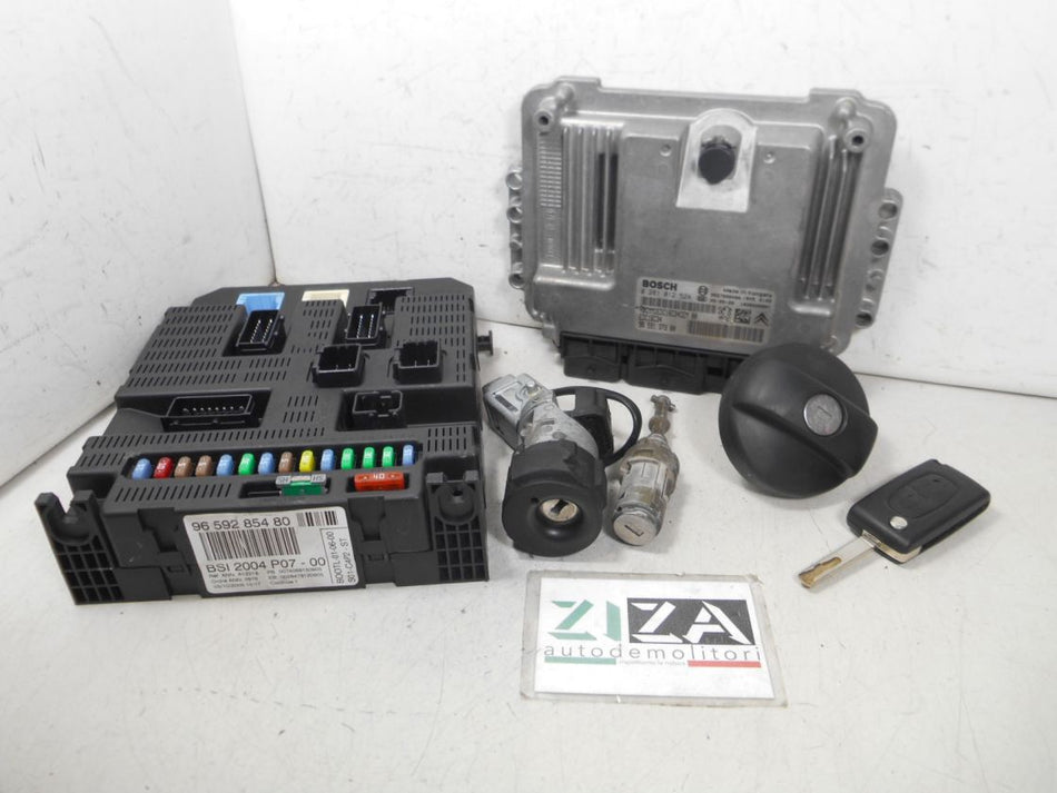 Kit Chiave ECU Citroen C3 Pluriel 1.4 HDI 50kw 68cv 8HZ 2006 9659137380 0281012524