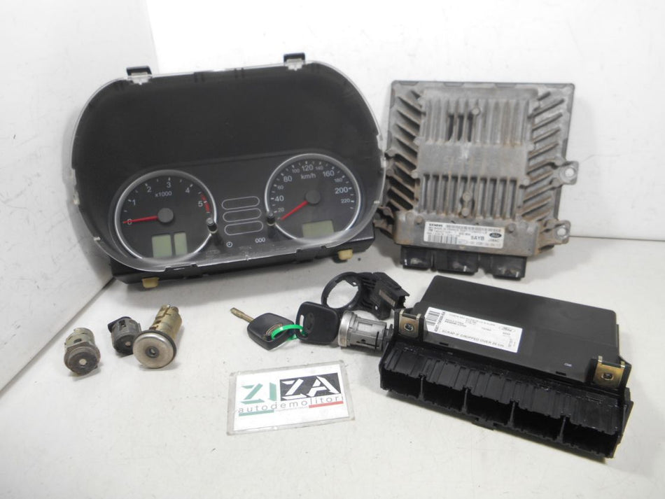 Kit Chiave ECU Ford Fiesta V 1.4 TDCI 50kw 68cv F6JA 2004 3S61-12A650-LB 5WS40140D-T