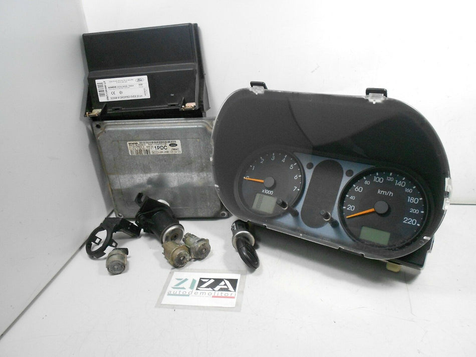 Kit Chiave ECU Ford Fiesta V 1.2 55kw 75cv FUJA 2004 S118107004D 3S61-12A650-CB
