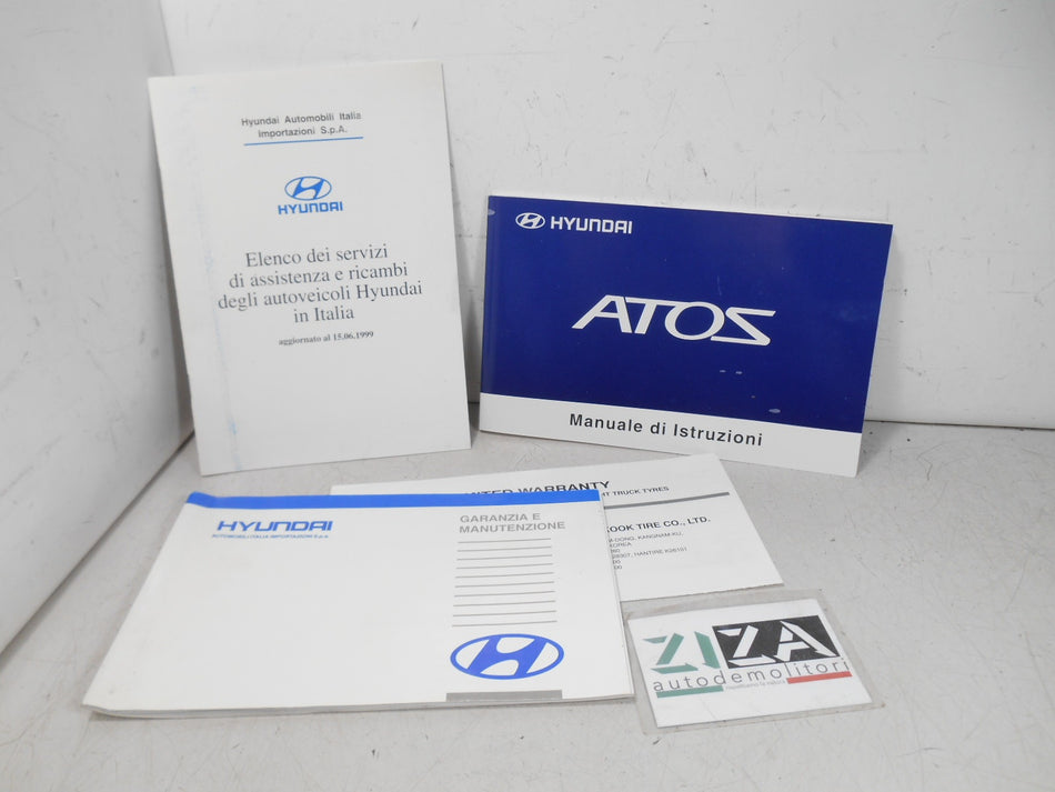 Libretto Manuale Uso Manutenzione Italiano Hyundai Atos 1999 USATO