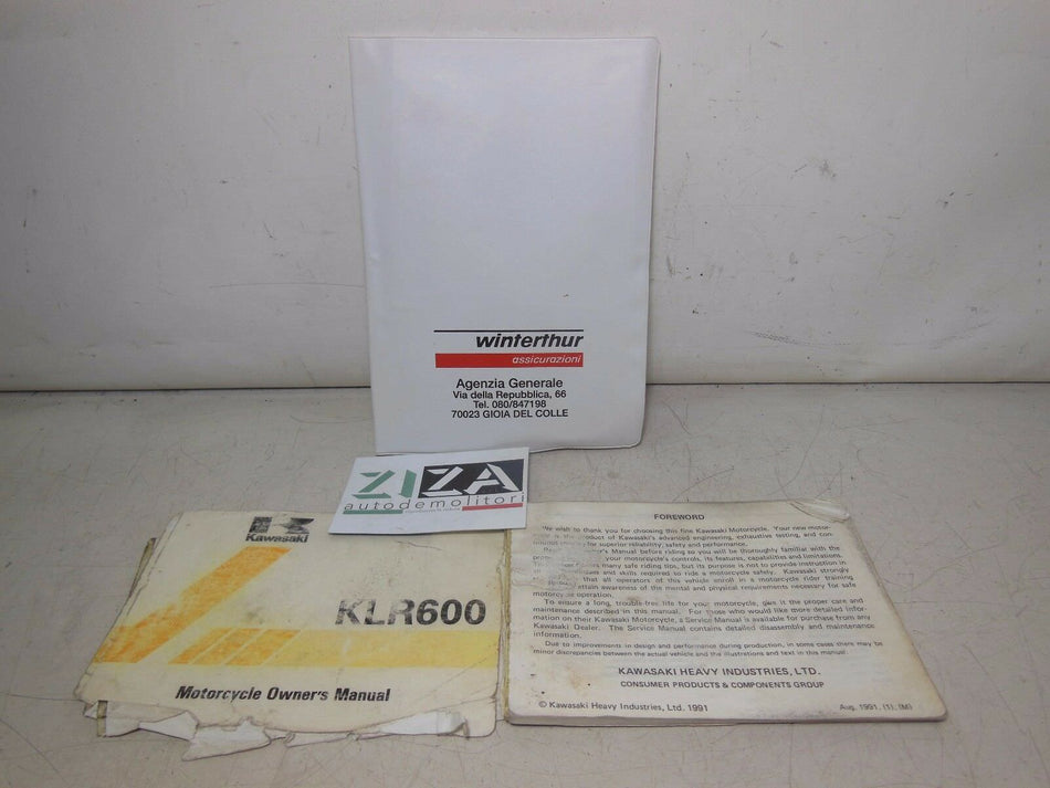 Libretto Manuale Uso Manutenzione Inglese Kawasaki KLR 600 1994